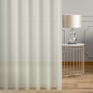 Firana szyta na przelotkach naturalna z grubszej żorżety wykończonej obciążnikiem