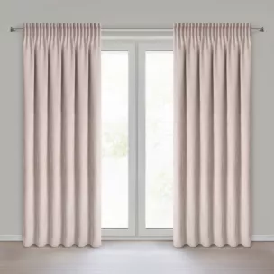 Zasłona różowa o szenilowej strukturze 140x270 cm taśma - NILO Eurofirany