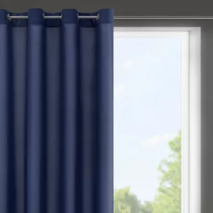 Zasłona granatowa z matowej gładkiej tkaniny 140x175 cm przelotka RITA Eurofirany