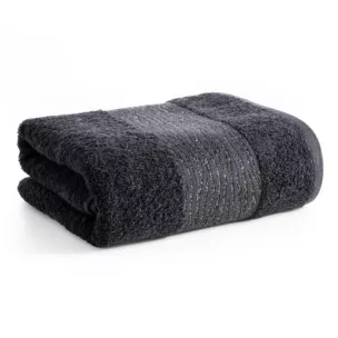 Ręcznik do rąk 30x50 cm bawełniany kolor czarny z błyszącą bordiurą AMBER Eurofirany