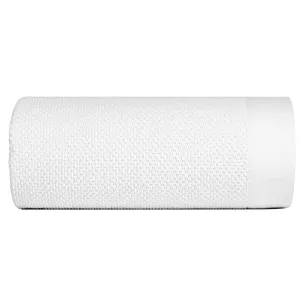 Ręcznik kąpielowy 70x140 cm bawełniany kolor biały o ryżowej strukturze 550 g/m2 RISO Eurofirany