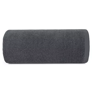 Ręcznik kąpielowy 50x90 cm bawełniany kolor stalowy zdobiony błyszczącą bordiurą 500 g/m2 LARI Eurofirany