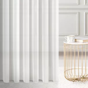 Firana szyta na przelotkach naturalna półprzezroczysta, matowa, z wysokiej jakości woalu, wykończona obciążnikiem o wysokości 360cm