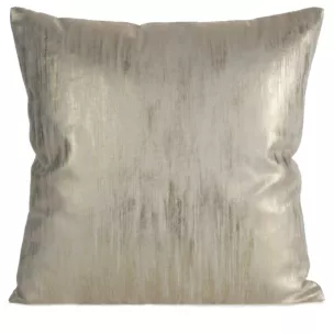 Poszewka na poduszkę 45x45 cm welwetowa zdobiona przecieranym nadrukiem kremowo, szampański EMILA Eurofirany