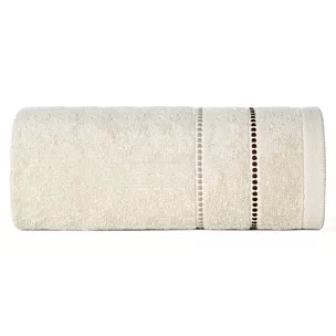 Ręcznik do rąk 30x50 cm bawełniany kolor beżowy z kontrastującymi paseczkami 500 g/m2 SUZI Eurofirany