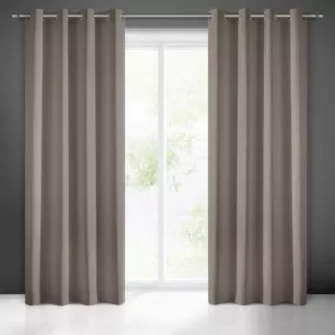 Zasłona jasnobrązowa z matowej gładkiej tkaniny 140x250 cm przelotka RITA Eurofirany