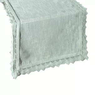 Bieżnik na stół miętowy 35x180 cm SILEN obszyty koronką