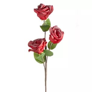 Kwiat sztuczny czerwony z plastycznej pianki foamiran 50 cm Eurofirany