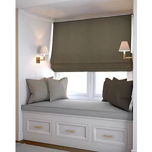 Roleta rzymska brązowa z miękkiej tkaniny z efektem melanżu