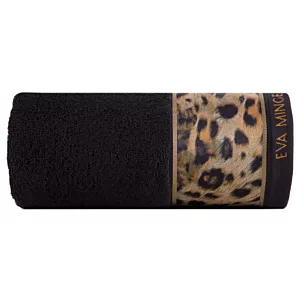 Ręcznik kąpielowy 70x140 cm bawełniany kolor czarny,brązowy z designerską bordiurą 500 g/m2 EVA 23 Eva Minge Eurofirany