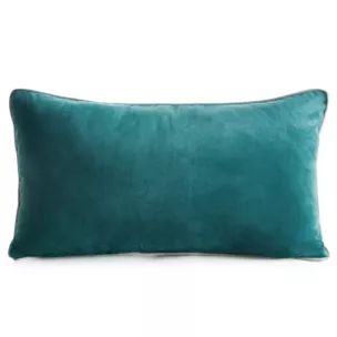 Poduszka 30 x 50 cm welwetowa ciemnoturkusowa z kontrastującą lamówką GAJA 3 Eurofirany