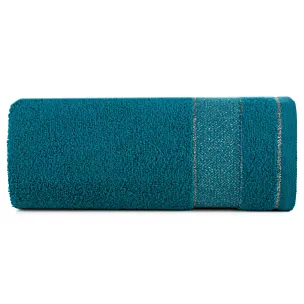 Ręcznik kąpielowy 70x140 cm bawełniany kolor ciemnoturkusowy z ozdobną bordiurą 500 g/m2 NESSY Eurofirany