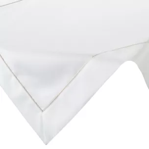Bieżnik na stół biały 85x85cm MADELE z delikatną złotą lamówką