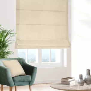 Roleta rzymska kremowa z miękkiej tkaniny welwetowej