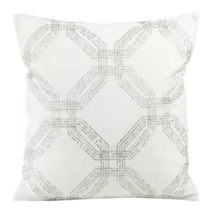 Poszewka na poduszkę 45x45 cm welwetowa ze błyszczącym nadrukiem biała BLINK 30 Eurofirany