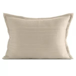 Poszewka na poduszkę 50x70 cm z wypukłym wzorem pikowana metodą tradycyjną beżowa TARA EUROFIRANY PREMIUM