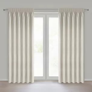 Zasłona ciemnokremowa 100% zaciemniająca blackout 140x270 cm taśma - CARLY Eurofirany