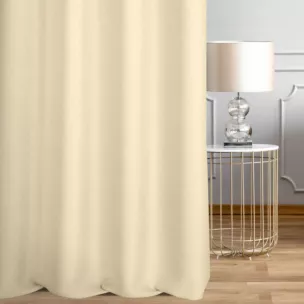 Zasłona szyta na taśmie fala kremowa z tkaniny o naturalnym splocie w stylu eko