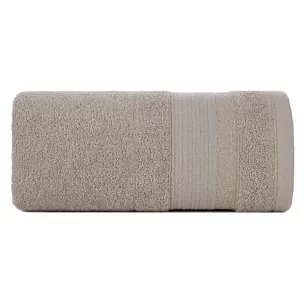 Ręcznik do rąk 30x50 cm bawełniany kolor beżowy w pasy przetykany błyszczącą nici 500 g/m2 APRIL Eurofirany