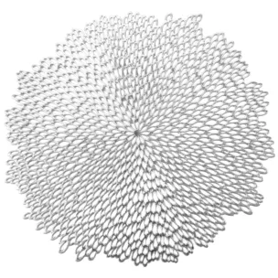 Podkładka okrągła na stół srebrna średnica 38 cm ELEN z ażurowym wzorem
