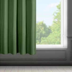Zasłona ciemnozielona z matowej gładkiej tkaniny 140x175 cm taśma RITA Eurofirany