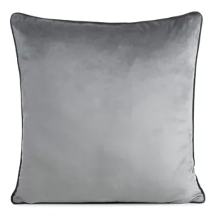 Poszewka na poduszkę 45x45 cm welwetowa o delikatnym połysku z ozdobną lamówką grafitowa GAJA 2 Eurofirany