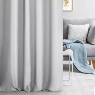 Zasłona szyta na taśmie fala JULIETT srebrna z eleganckiej połyskującej tkaniny przetykanej lureksową nicią