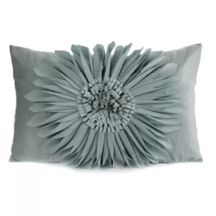 Poszewka na poduszkę 30 x 50 cm z welwetu kolor miętowy zdobiona kwiatem 3D FLORES 3 Eurofirany