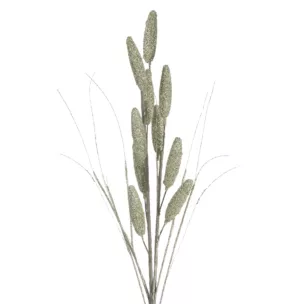 Sztuczna gałązka dekoracyjna z lśniącym brokatem szampańska Eurofirany