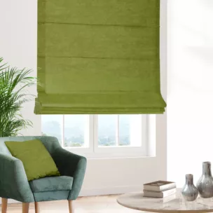 Roleta rzymska DORA - HIT jasnozielona z miękkiej tkaniny o welurowej strukturze
