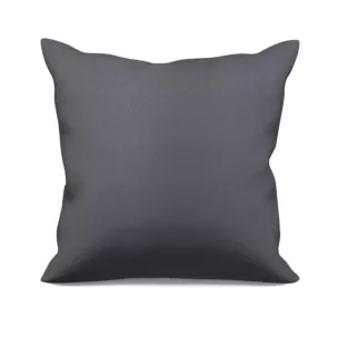 Poszewka szyta grafitowa z gładkiej tkaniny typu dimout