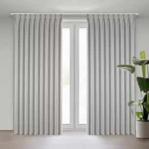 Zasłona ciemnobeżowa z 100% zaciemniającej tkaniny typu blackout 125x270 cm system flex - NELISA Eurofirany