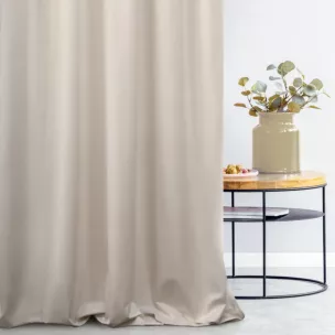 Zasłona szyta na taśmie fala jasnobeżowa z miękkiej tkaniny welwetowej