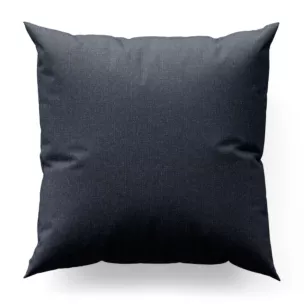 Poszewka szyta granatowa z tkaniny o naturalnym splocie w stylu eko