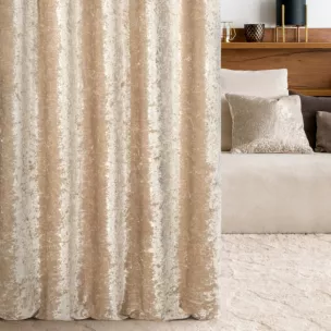 Tkanina zasłonowa z błyszczącego welwetu i efektem kreszowania Eurofirany