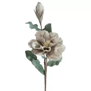 Kwiat sztuczny ciemnobeżowy z plastycznej pianki foamiran 70 cm Eurofirany