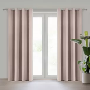 Zasłona pudrowo różowa zaciemniająca gładka półmatowa 135x250 cm przelotka LOGAN Eurofirany