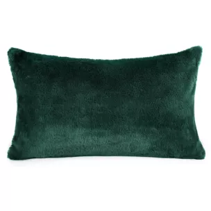 Poszewka na poduszkę 30x50 cm ciemnozielona z miękkiej futrzanej tkaniny NINA Eurofirany