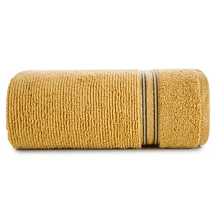 Ręcznik do rąk 30x50 cm bawełniany kolor musztardowy z błyszczącą bordiurą 530 g/m2 FILON Eurofirany