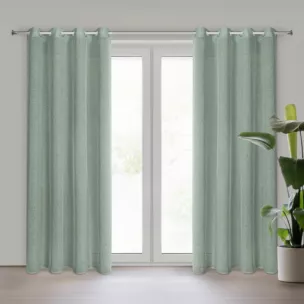 Zasłona miętowa o strukturze deszczyku z etaminy 140x250 cm przelotka ANGELICA Eurofirany