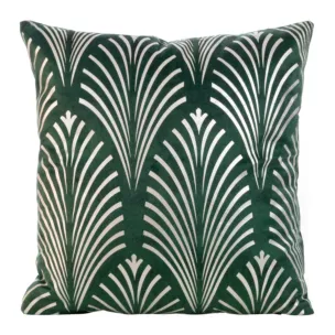 Poszewka na poduszkę 45x45 cm welwetowa z srebrnym nadrukiem ciemnozielona BLINK 27 Eurofirany
