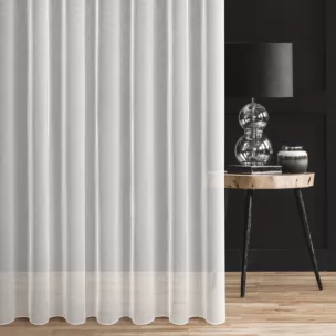 Firana szyta na taśmie fala naturalna z matowej tkaniny typu peru, wykończonej obciążnikiem Italissima Eva Minge