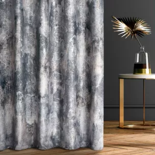 Zasłona szyta na taśmie fala srebrno złota z welwetowej tkaniny z błyszczącym nadrukiem