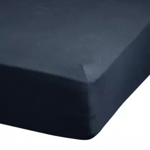 Prześcieradło jersey z gumką 140x200 cm z bawełny kolor ciemnogranatowy 140 g/m2 ADELA Eurofirany