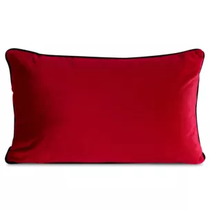 Poduszka 30 x 50 cm welwetowa czerwona z kontrastującą lamówką GAJA 3 Eurofirany