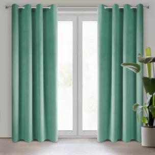 Zasłona morska z gładkiego welwetu 140x250 cm przelotka PIERRE Eurofirany