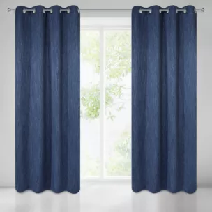 Zasłona granatowa zaciemniająca z efektem melanżu 140x250 cm przelotka ROSSIE Eurofirany