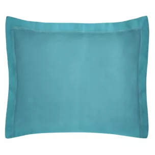 Poszewka na poduszkę 70x90 cm bawełniana z satynowym połyskiem i ozdobną kantą turkusowa NOVA COLOUR Eurofirany
