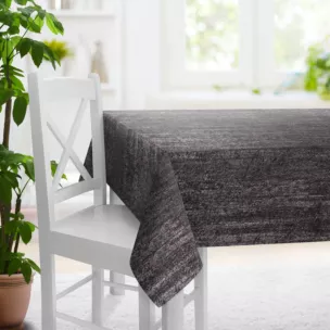 Obrus szyty grafitowy z miękkiej tkaniny welwetowej z efektem kreszowania