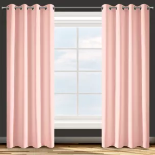 ADORE GŁADKA MATOWA ZASŁONA NA PRZELOTKACH  - PUDROWY 140x250cm Design91